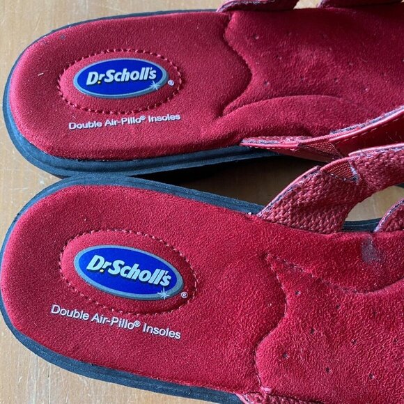 Dr. Scholls Red Leather Slide Sandals Womens Size 8.5 - Picture 8 of 13